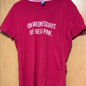 Women's Hot Pink Graphic Short Sleeve Tee - 'On Wednesdays'